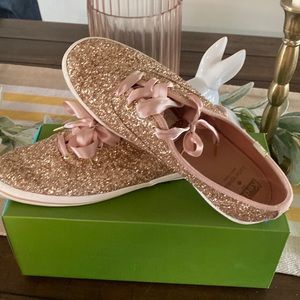 Kate Spade Rose Gold Glitter Keds